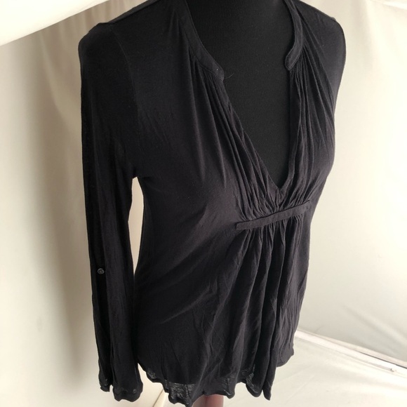 Soft Joie black sheer flowy v-neck top M - Picture 3 of 8